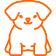 Contorno laranja simples de um cão sentado